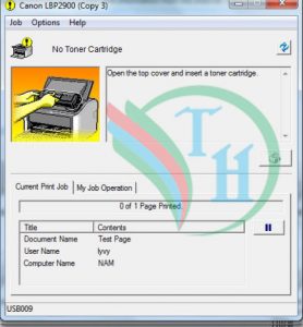 canon 2900 khong nhan cartridge