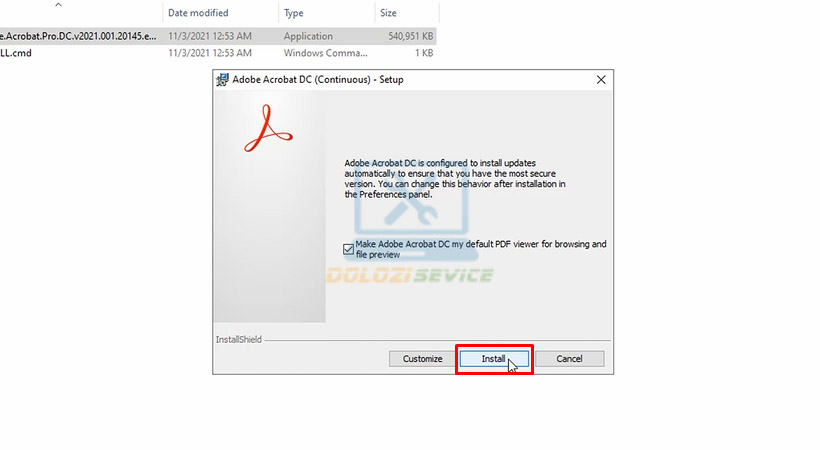 adobe-acrobat-2021-6 Tiến hành chọn Install.