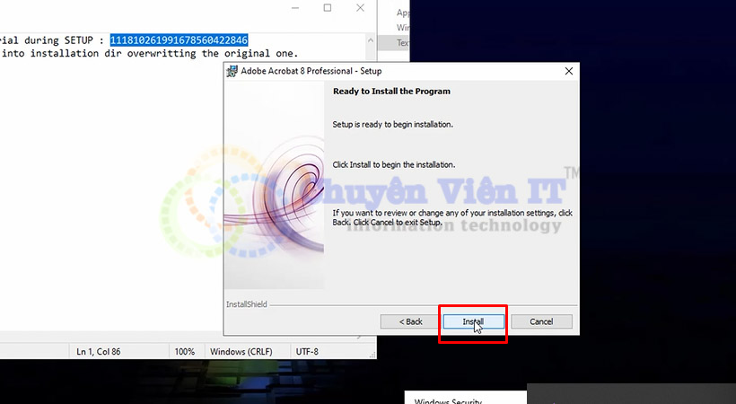 Chọn Install Adobe Acrobat 8.