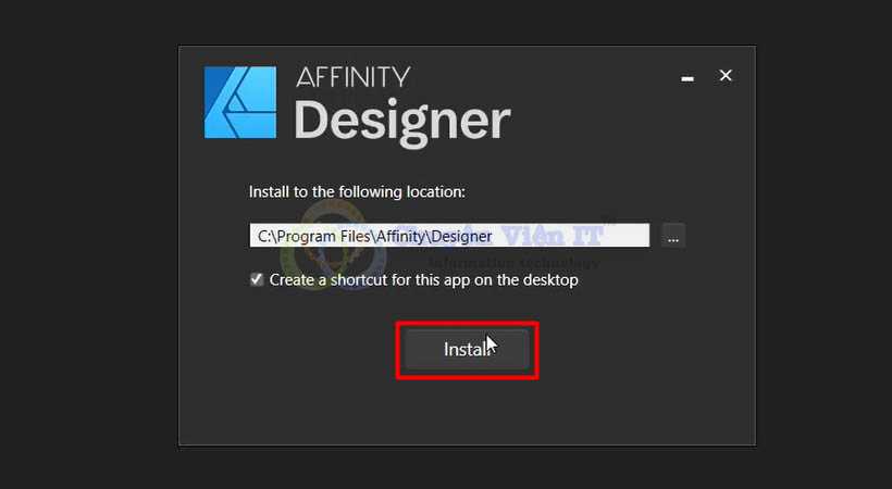 Chọn Create rồi chọn Install