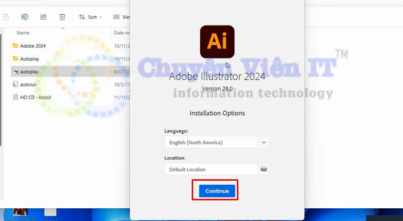 ai2024_4 Chọn continue để tải Adobe Illustrator 2024
