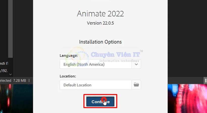 animate-2022-4 Chọn Continue