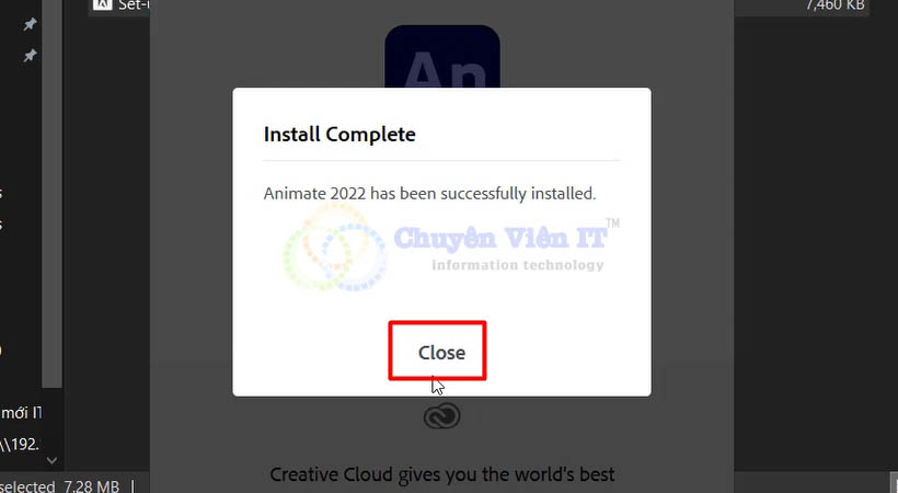 animate-2022-6 Chọn Close
