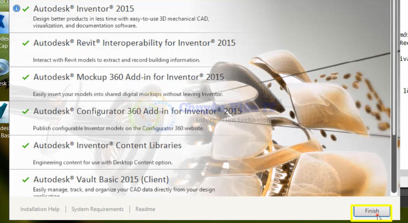 autodesk-inventor-2015-9 Chọn Finish