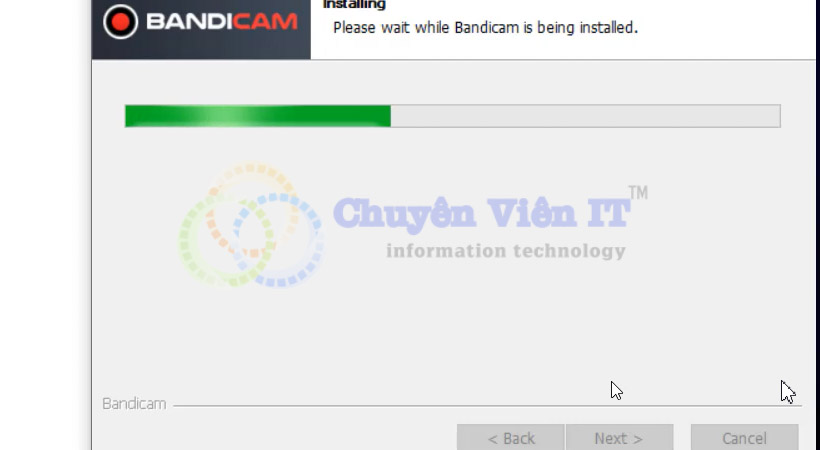 Đợi phần mềm được cài đặt. Bandicam 2019 Hướng dẫn cài đặt phần mềm