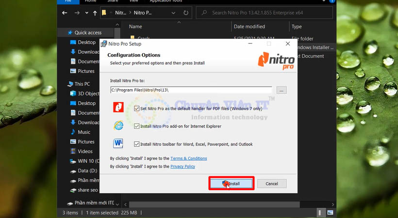 nitro-pdf-2021-3 Chọn Install