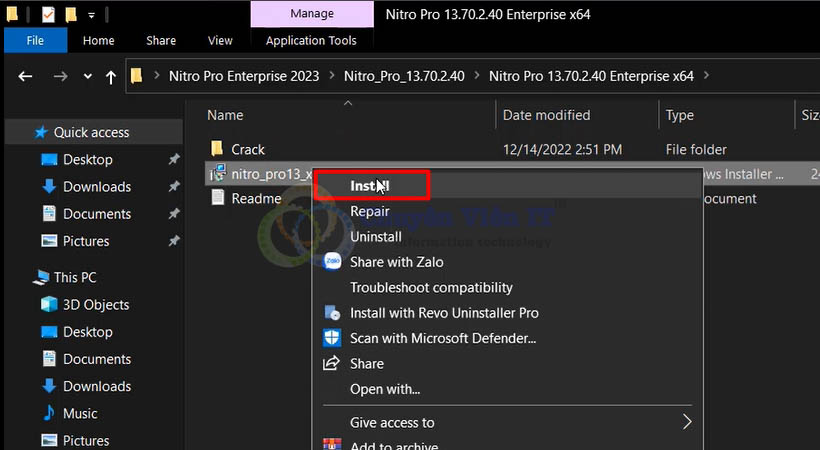 Chọn Install